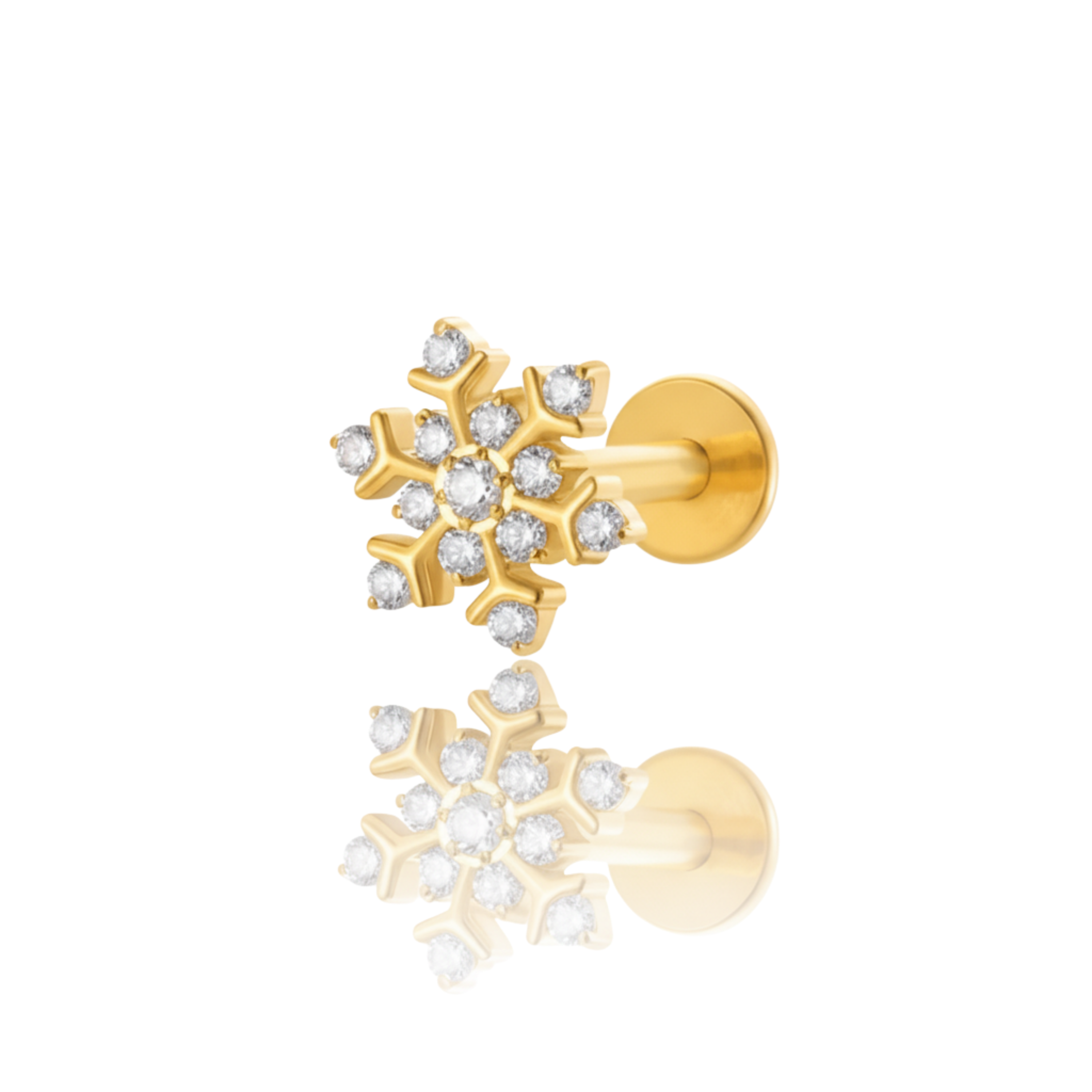 Frozen Crystal Snowflake Ear Piercing Earring Stud Set