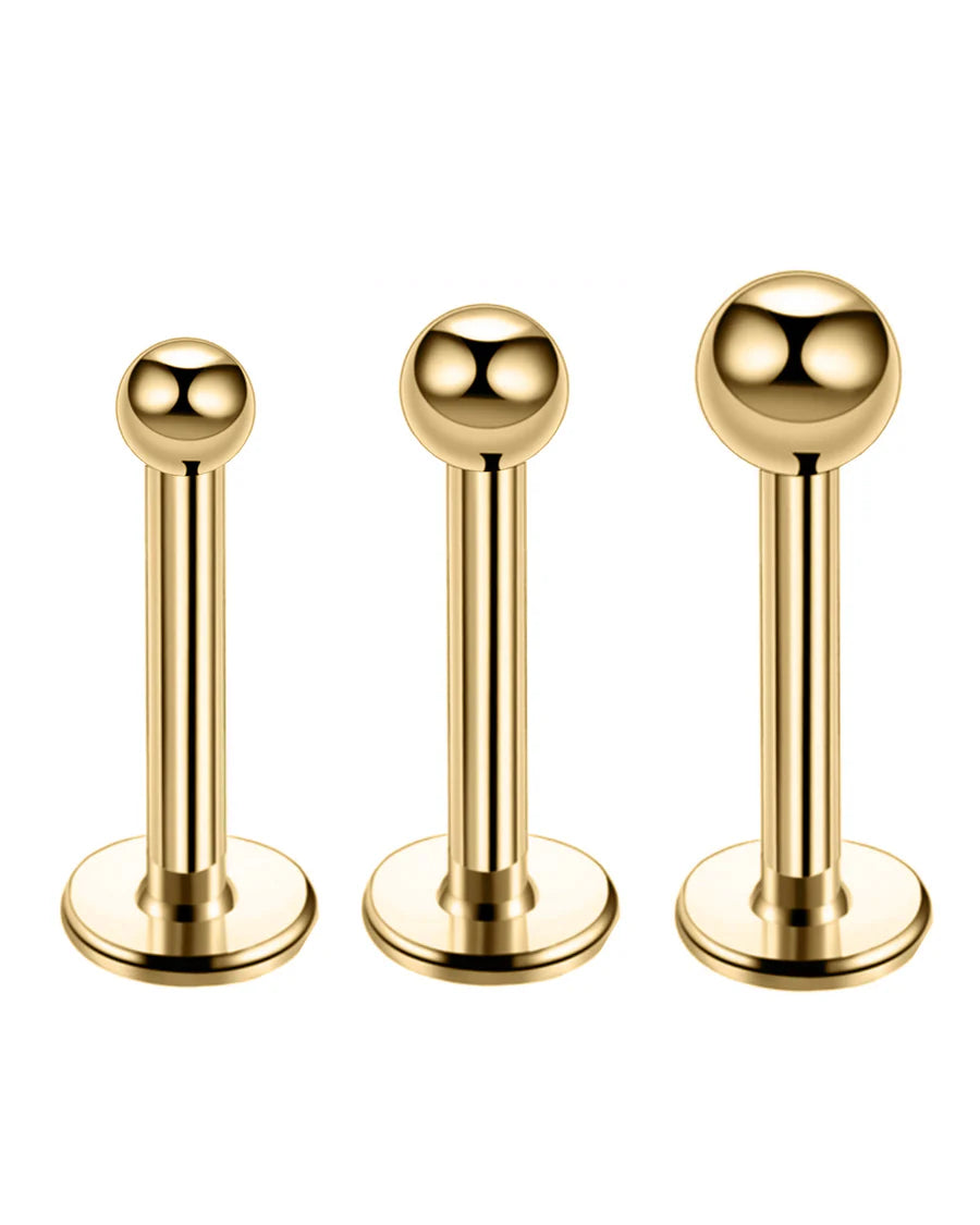 Val Polished Ball Threaded Ear Piercing Earring Stud Set