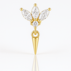 Crown Spike Drop Ear Piercing Stud