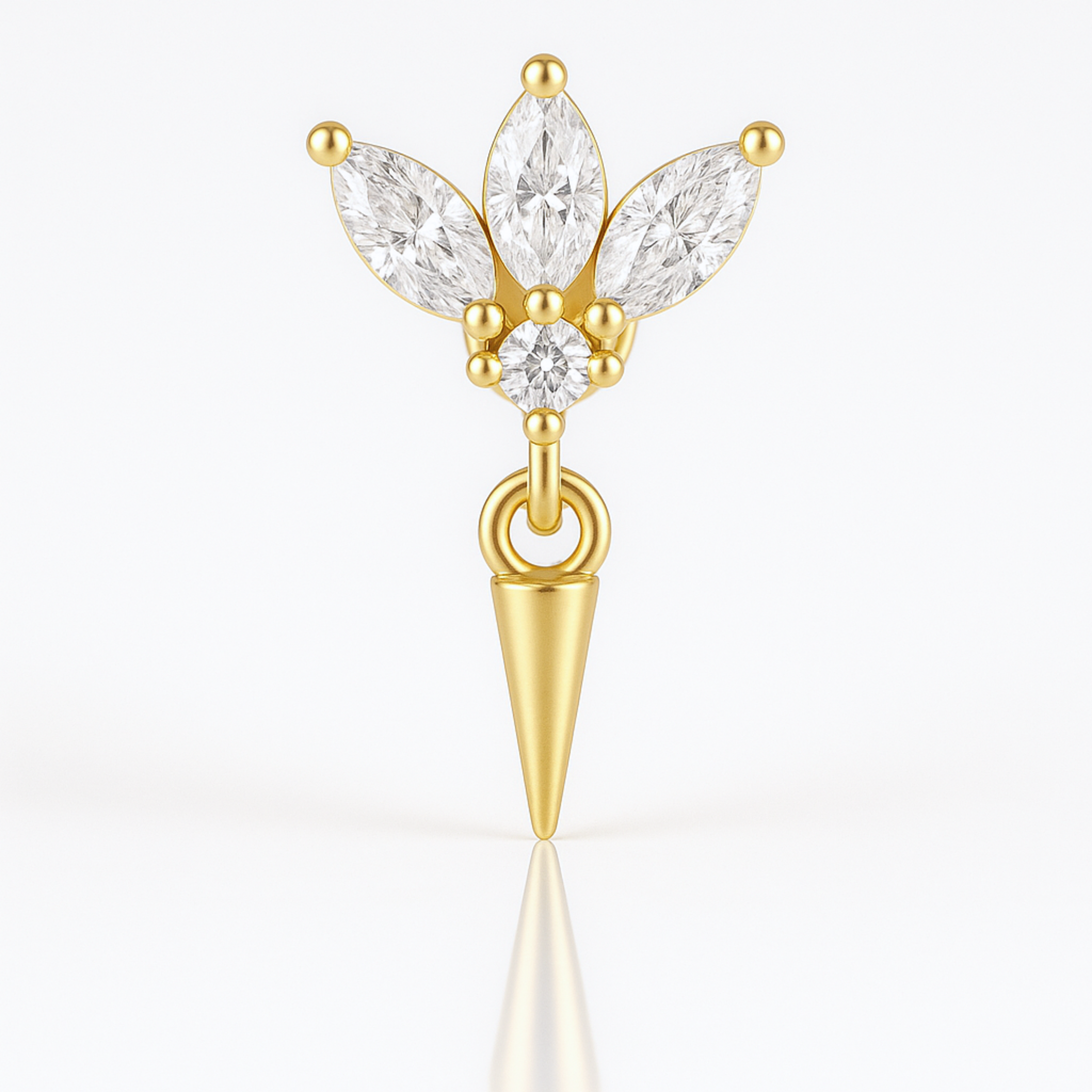 Crown Spike Drop Ear Piercing Stud
