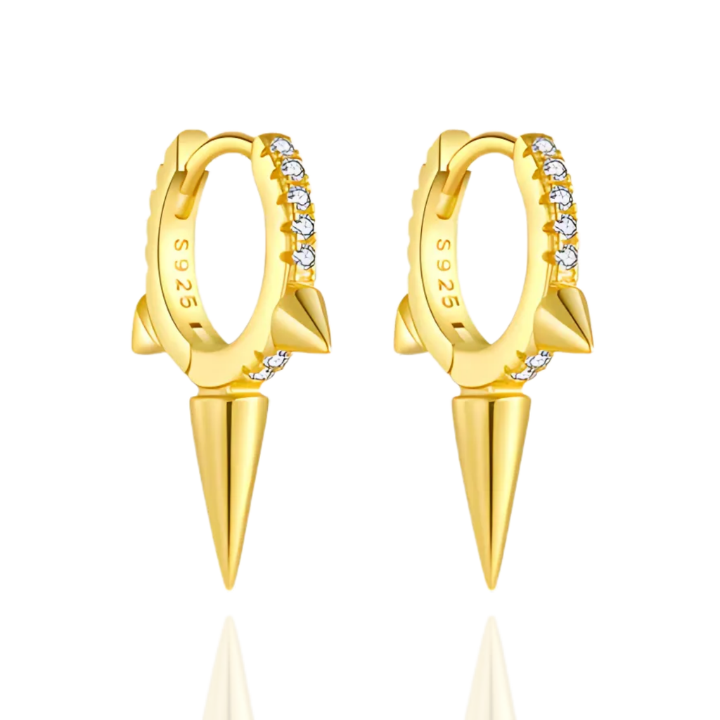Eli Crystal Pave Spike Eternity Conical Huggie Hoop Earrings