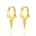 Eli Crystal Pave Spike Eternity Conical Huggie Hoop Earrings