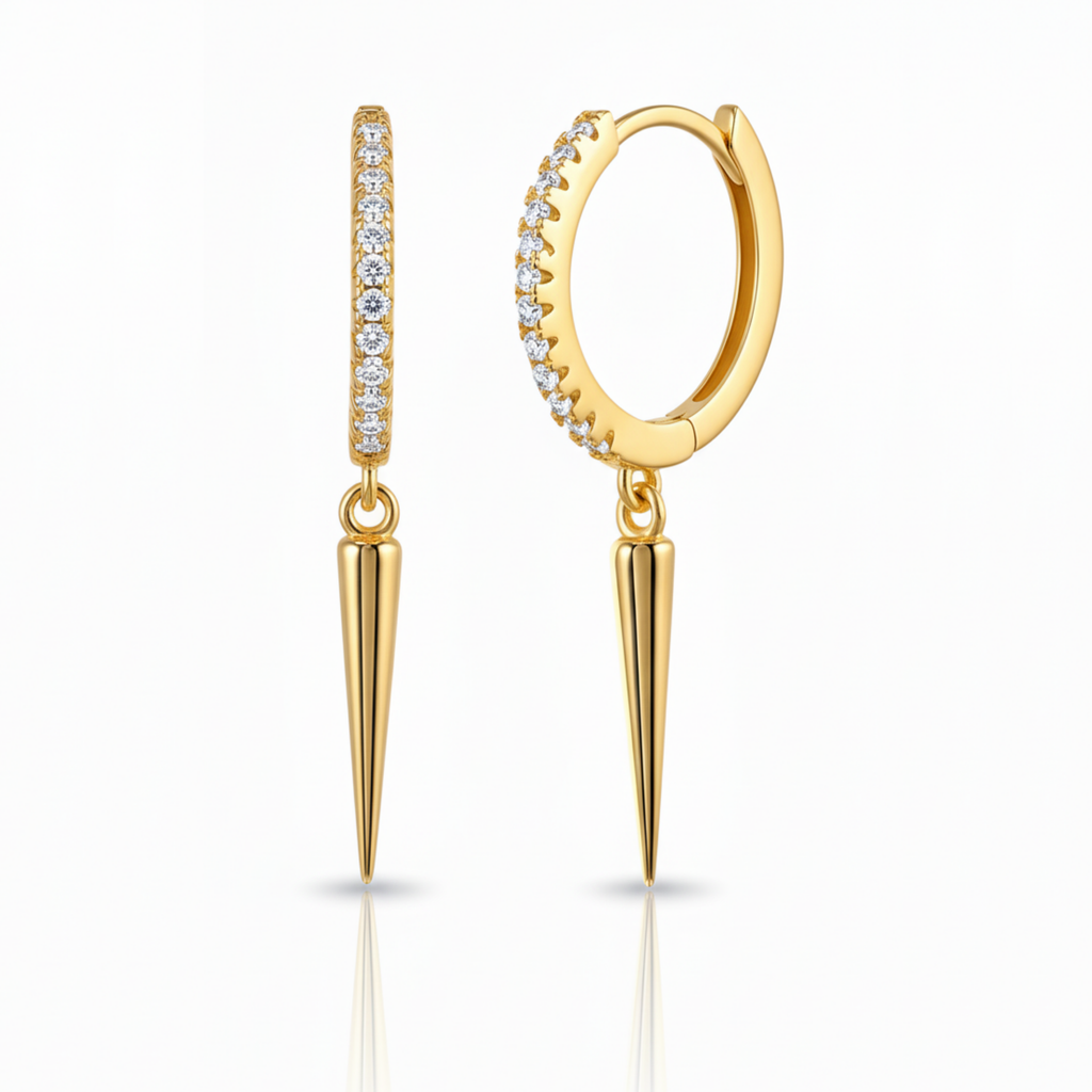 Eli Spike Drop Eternity Huggie Hoop Earrings