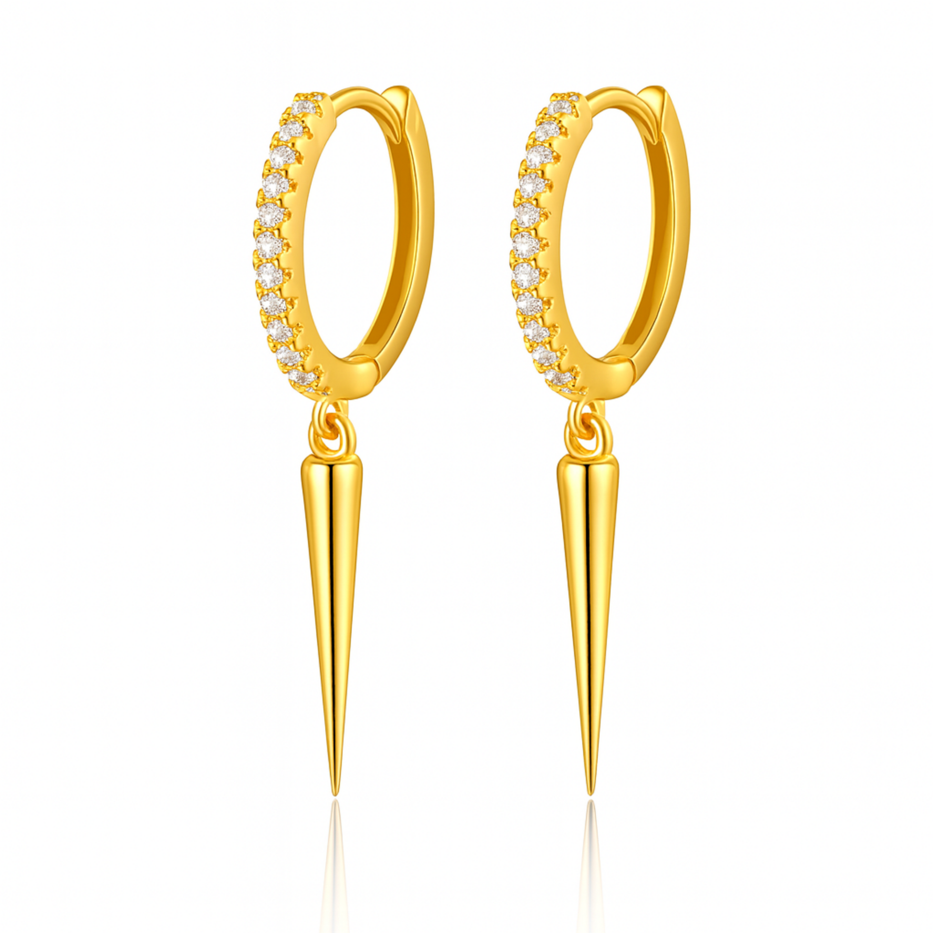 Eli Spike Drop Eternity Huggie Hoop Earrings