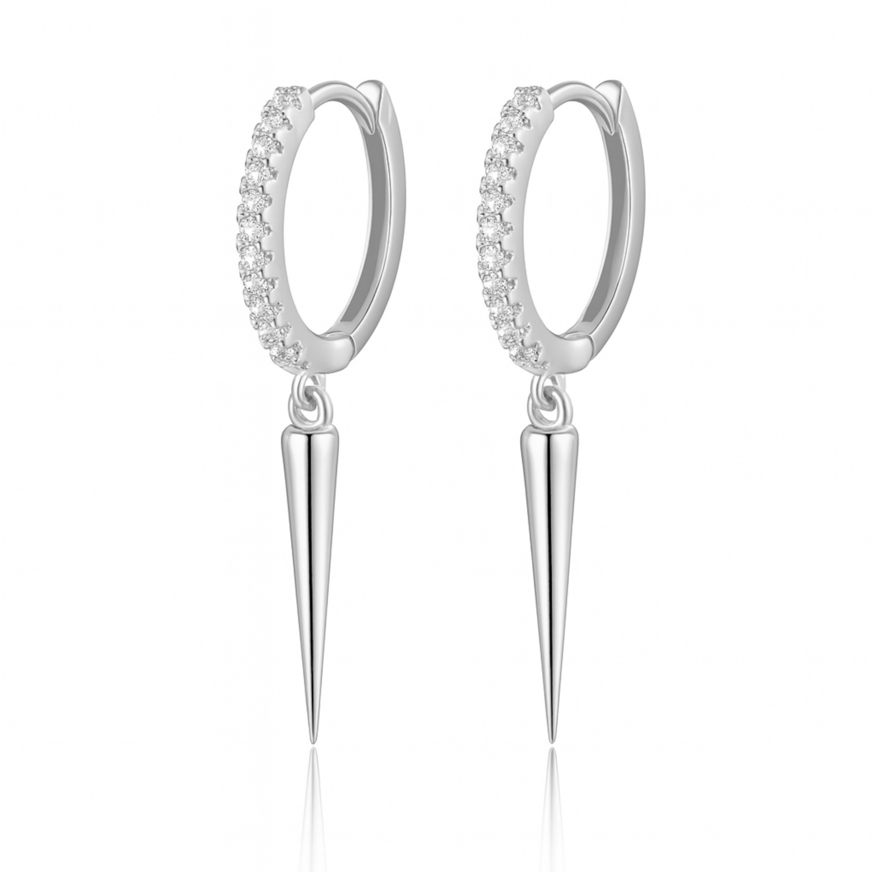 Eli Spike Drop Eternity Huggie Hoop Earrings