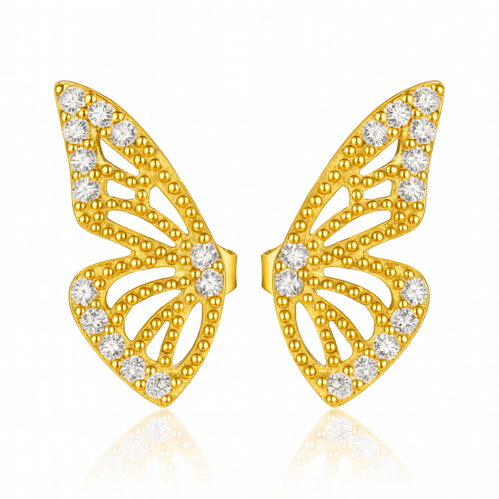 Flutter Butterfly Wings Double Stud Earrings