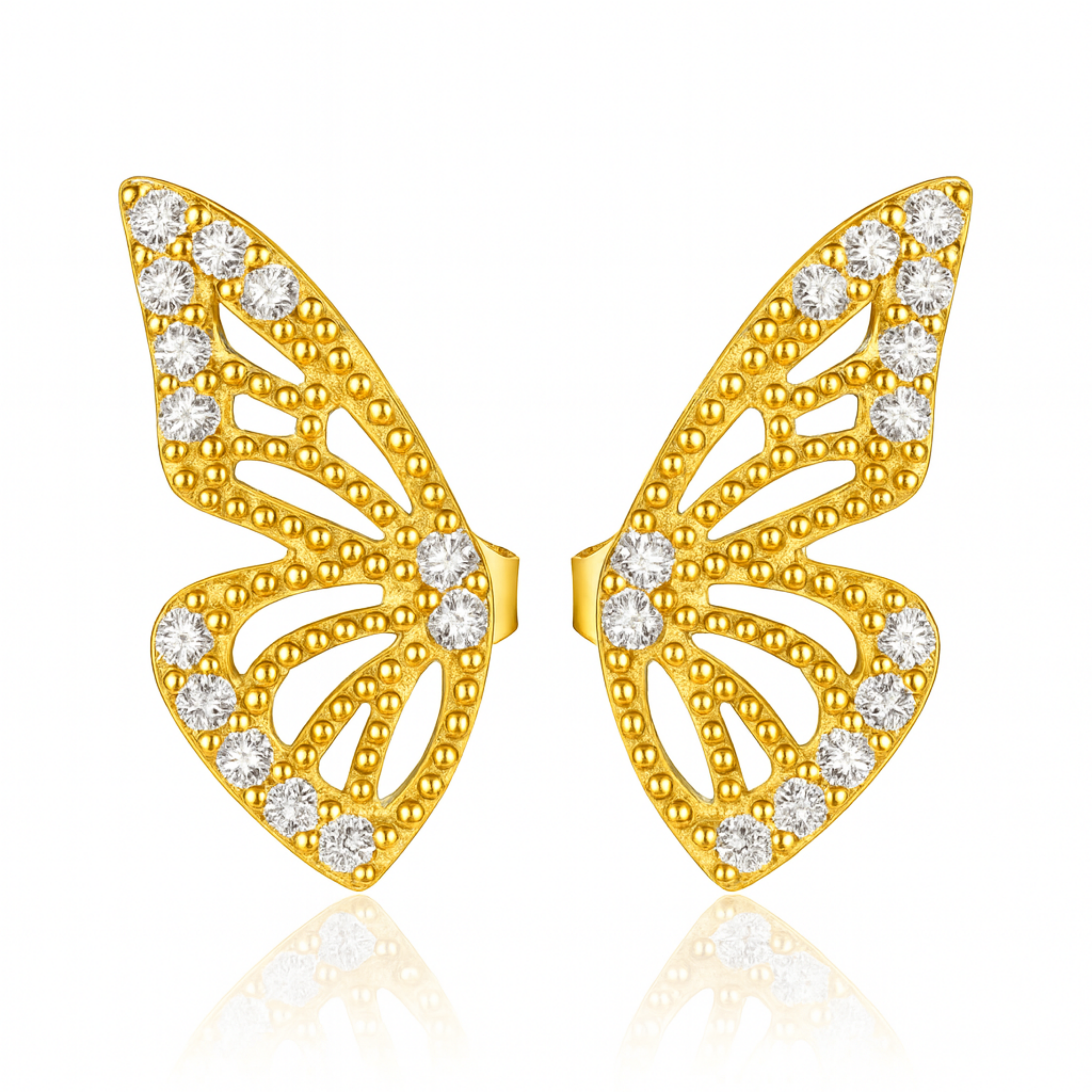 Flutter Butterfly Wings Double Stud Earrings