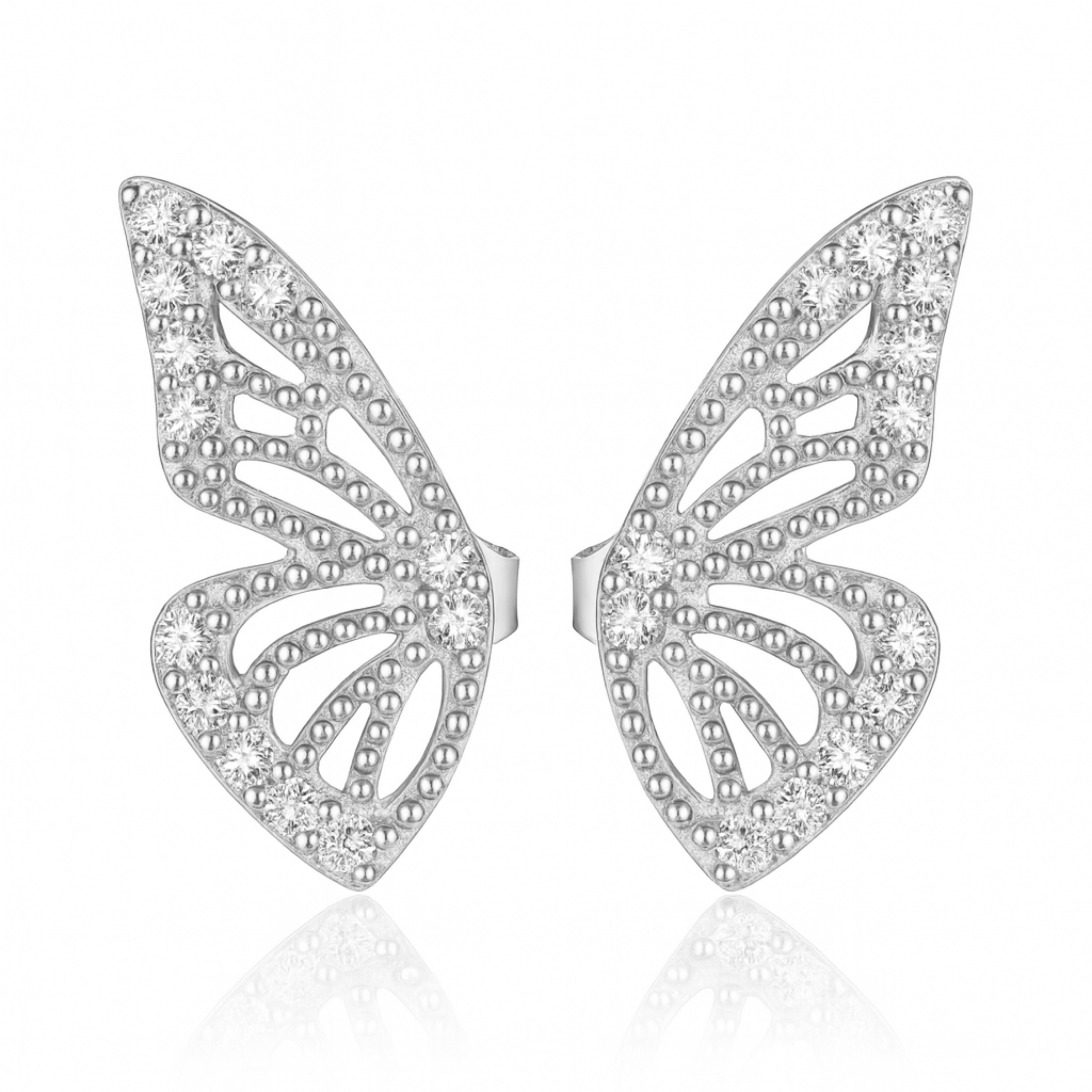 Flutter Butterfly Wings Double Stud Earrings