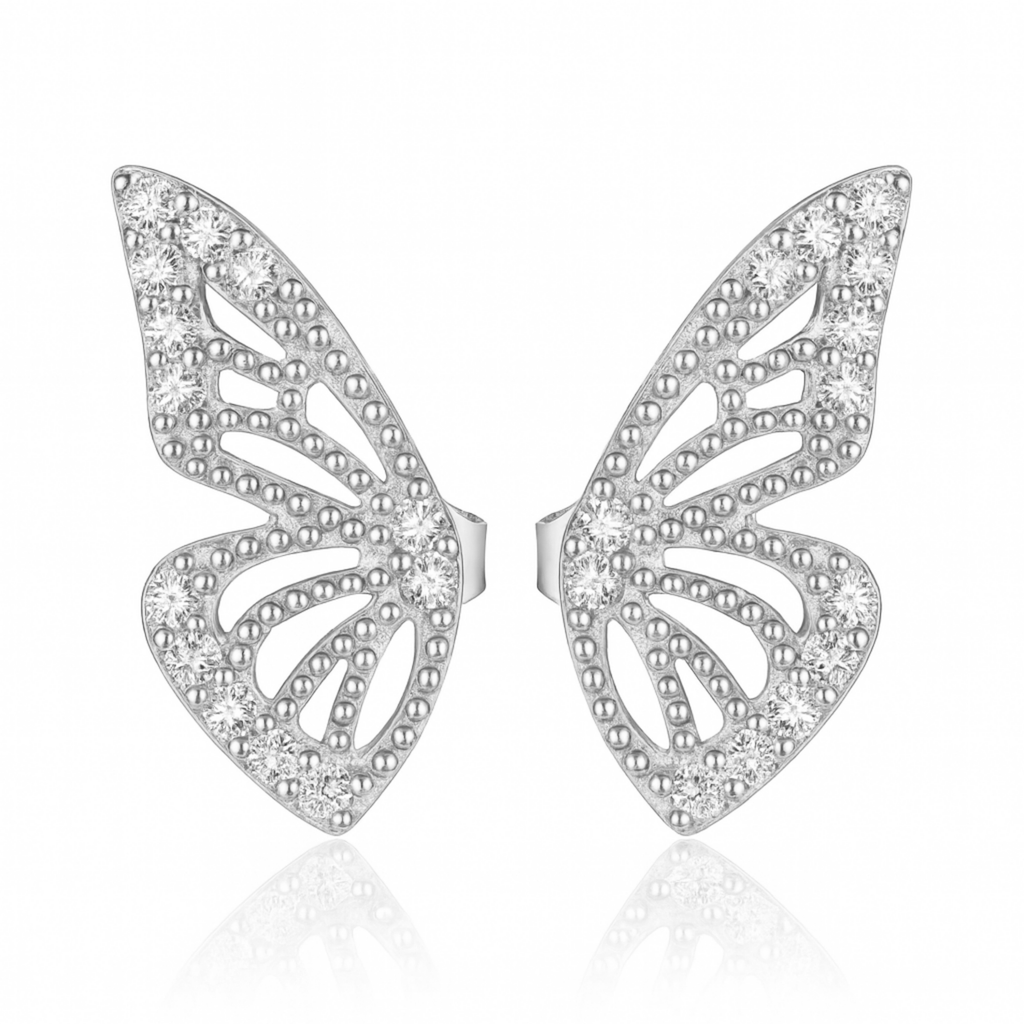 Flutter Butterfly Wings Double Stud Earrings