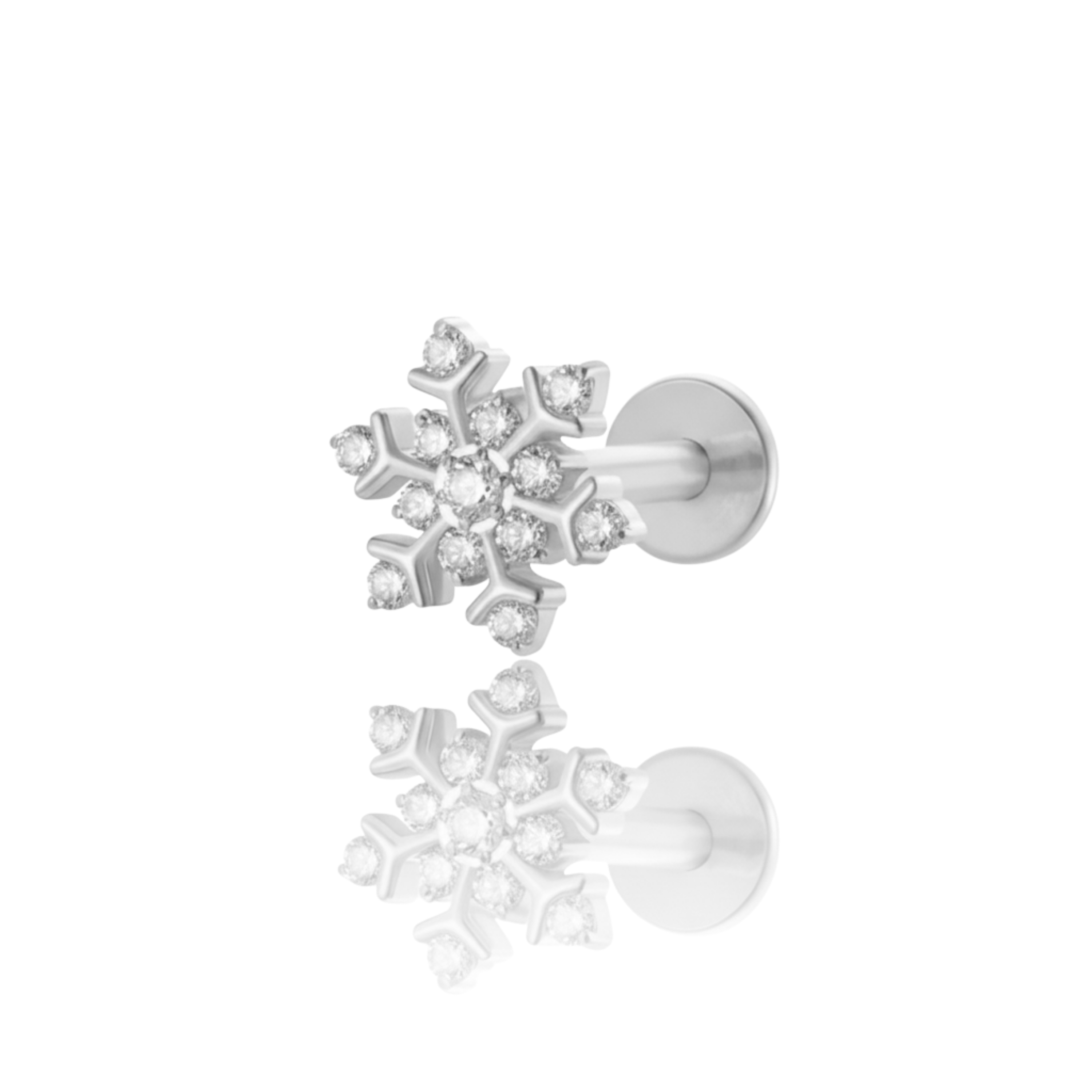 Frozen Crystal Snowflake Ear Piercing Earring Stud Set