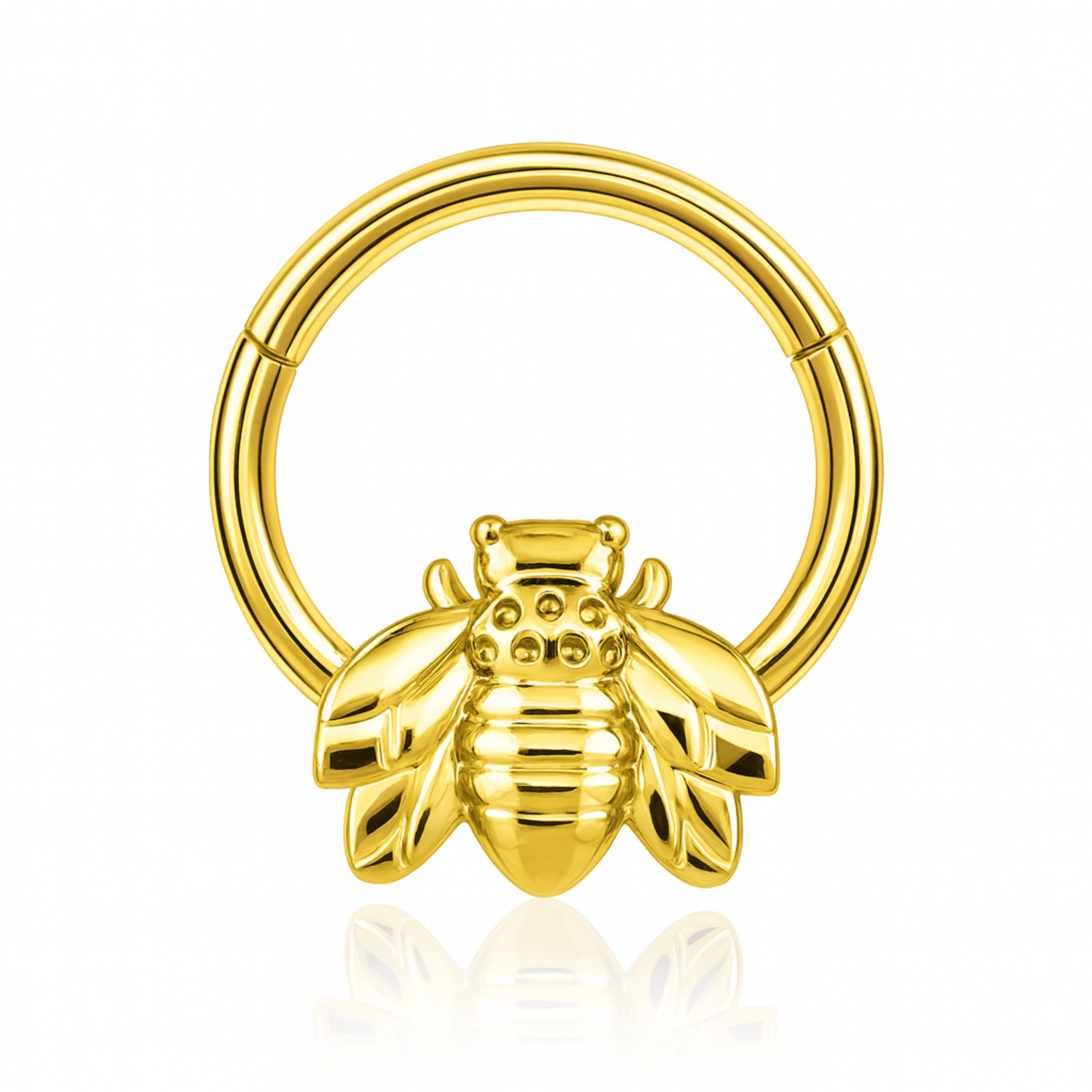 Honey Bumble Bee Ear Piercing Ring Hoop Clicker