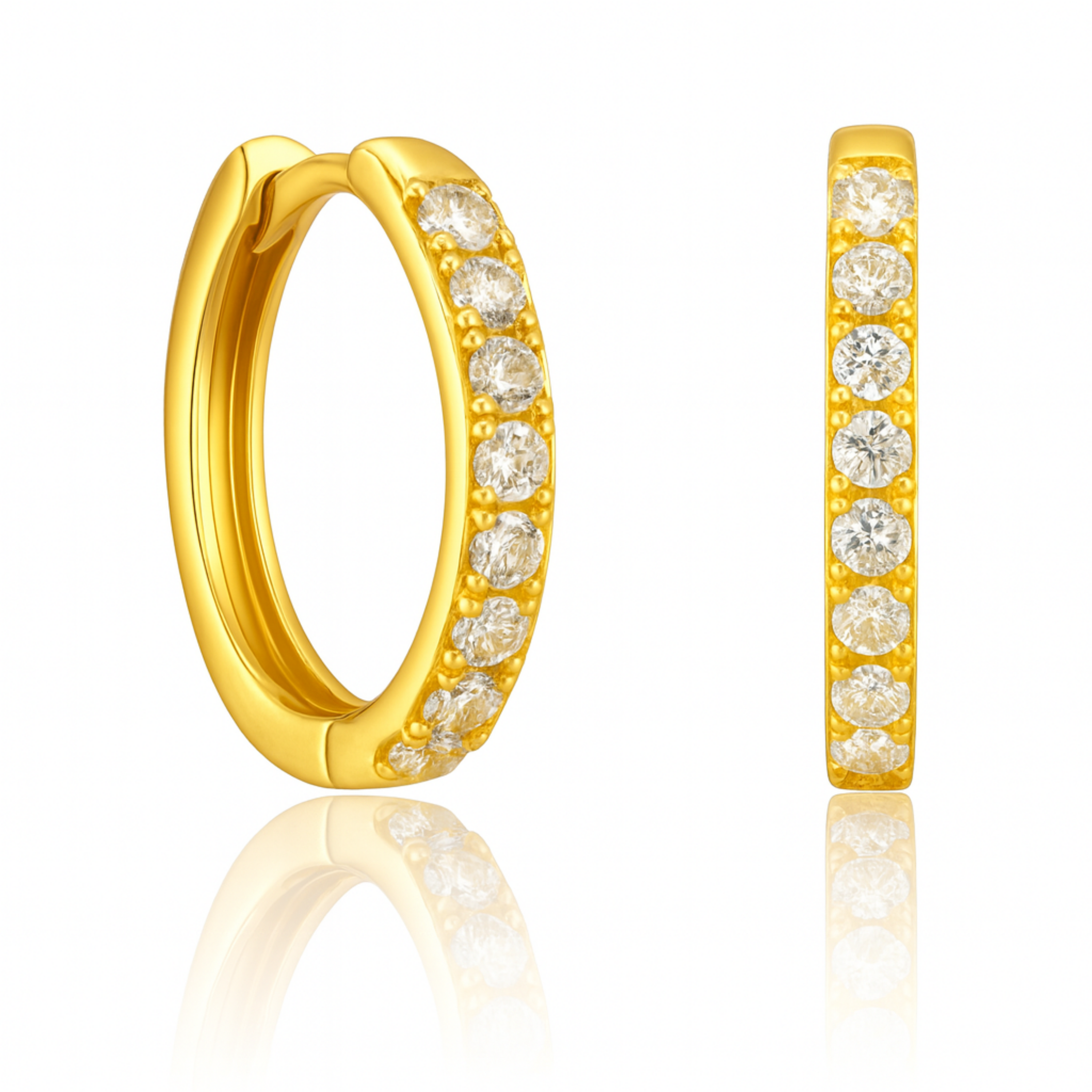 Jane Crystal Pave Eternity Hoop Huggie Earrings