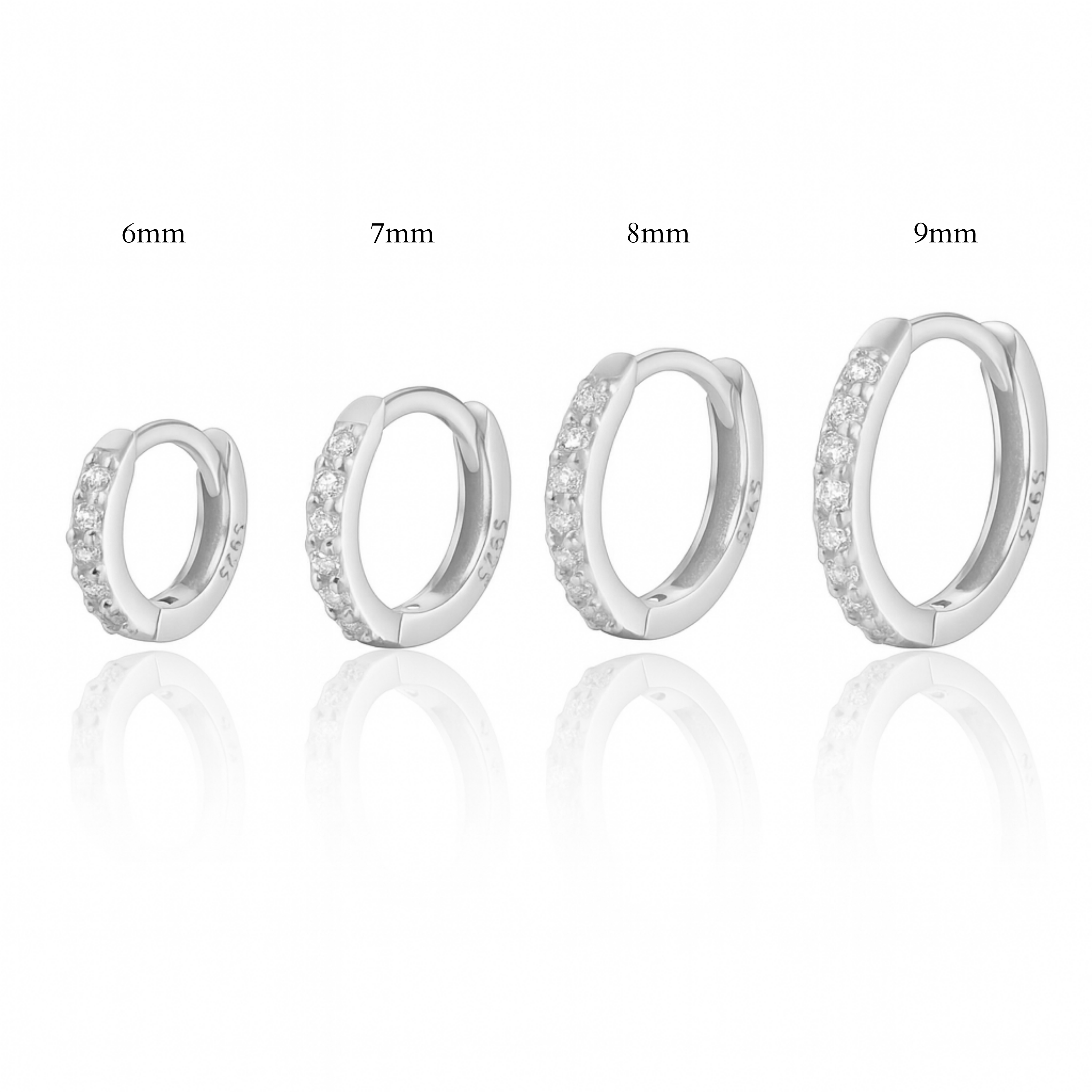 Jane Crystal Pave Eternity Hoop Huggie Earrings