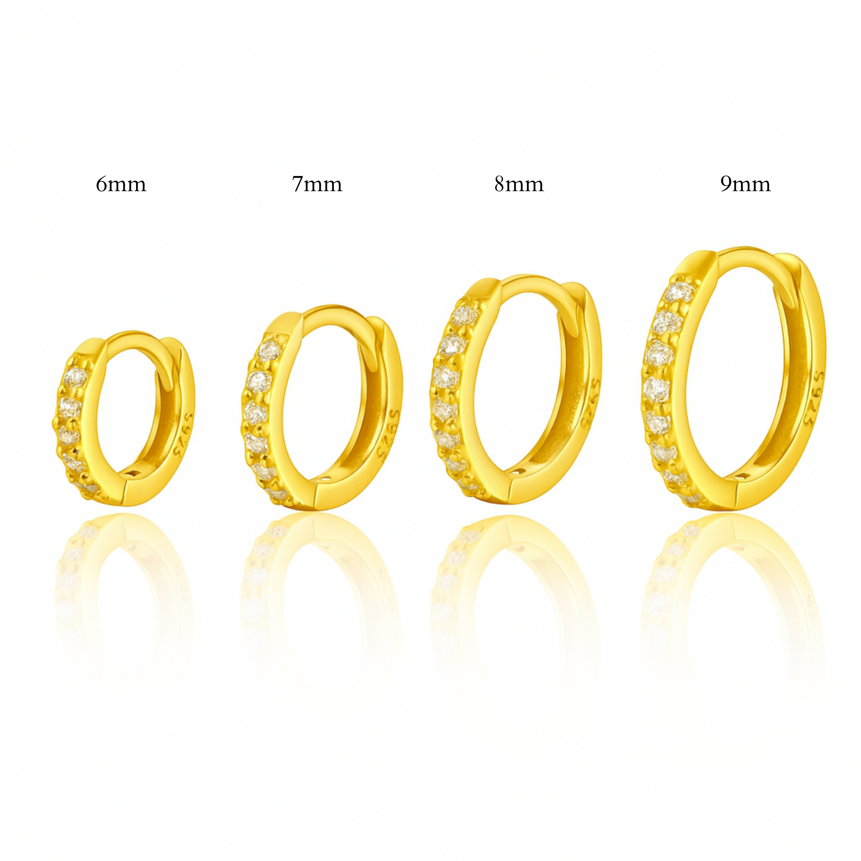 Jane Crystal Pave Eternity Hoop Huggie Earrings