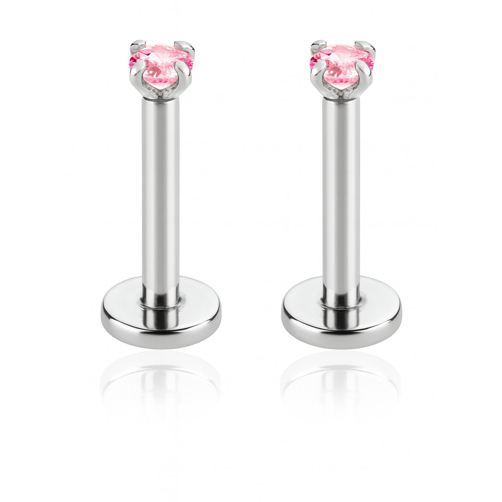 Vibrant Colorful Crystal Prong Ear Piercing Earring Stud Set