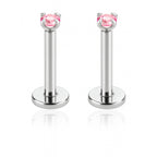 Vibrant Colorful Crystal Prong Ear Piercing Earring Stud Set