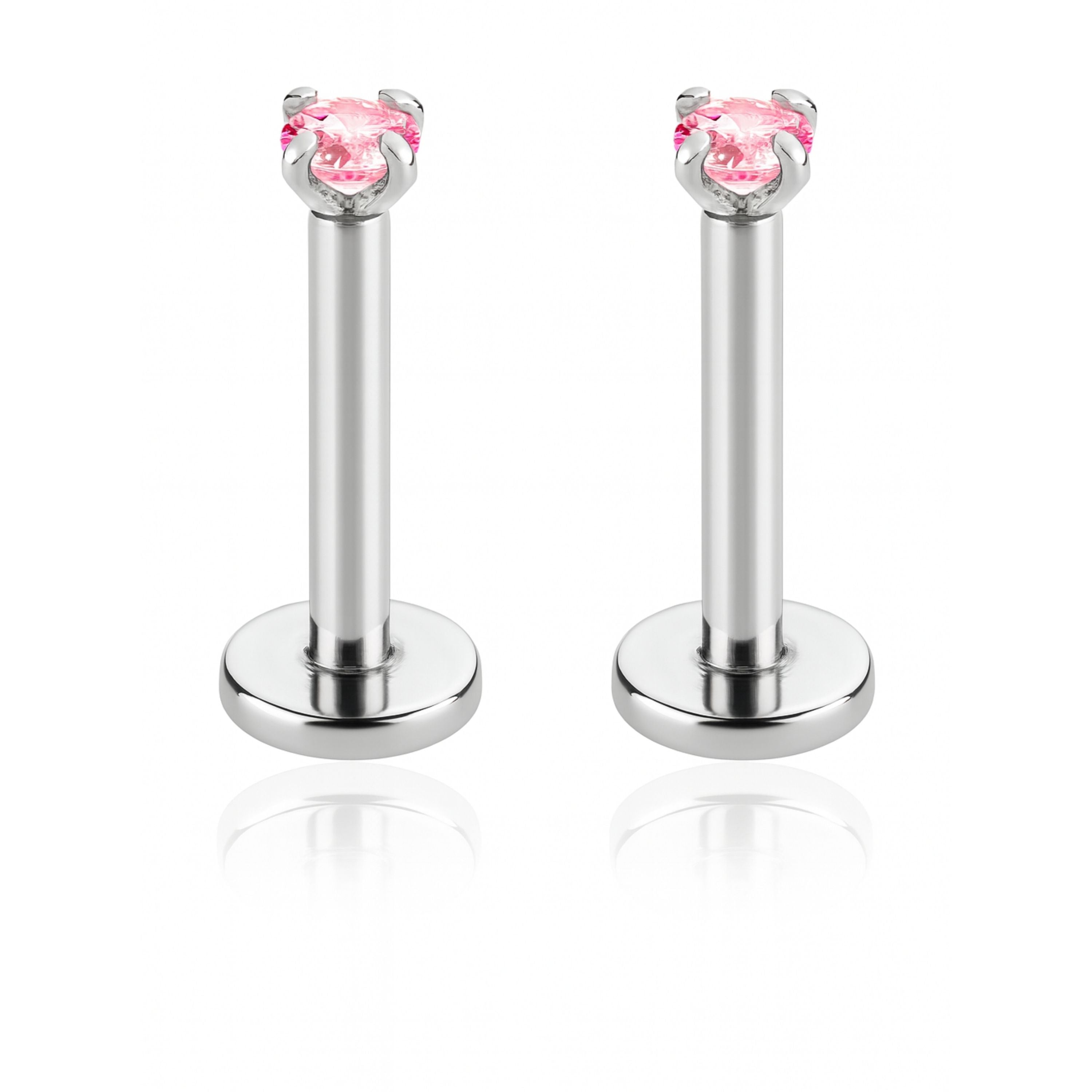 Vibrant Colorful Crystal Prong Ear Piercing Earring Stud Set