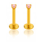 Vibrant Colorful Crystal Prong Ear Piercing Earring Stud Set