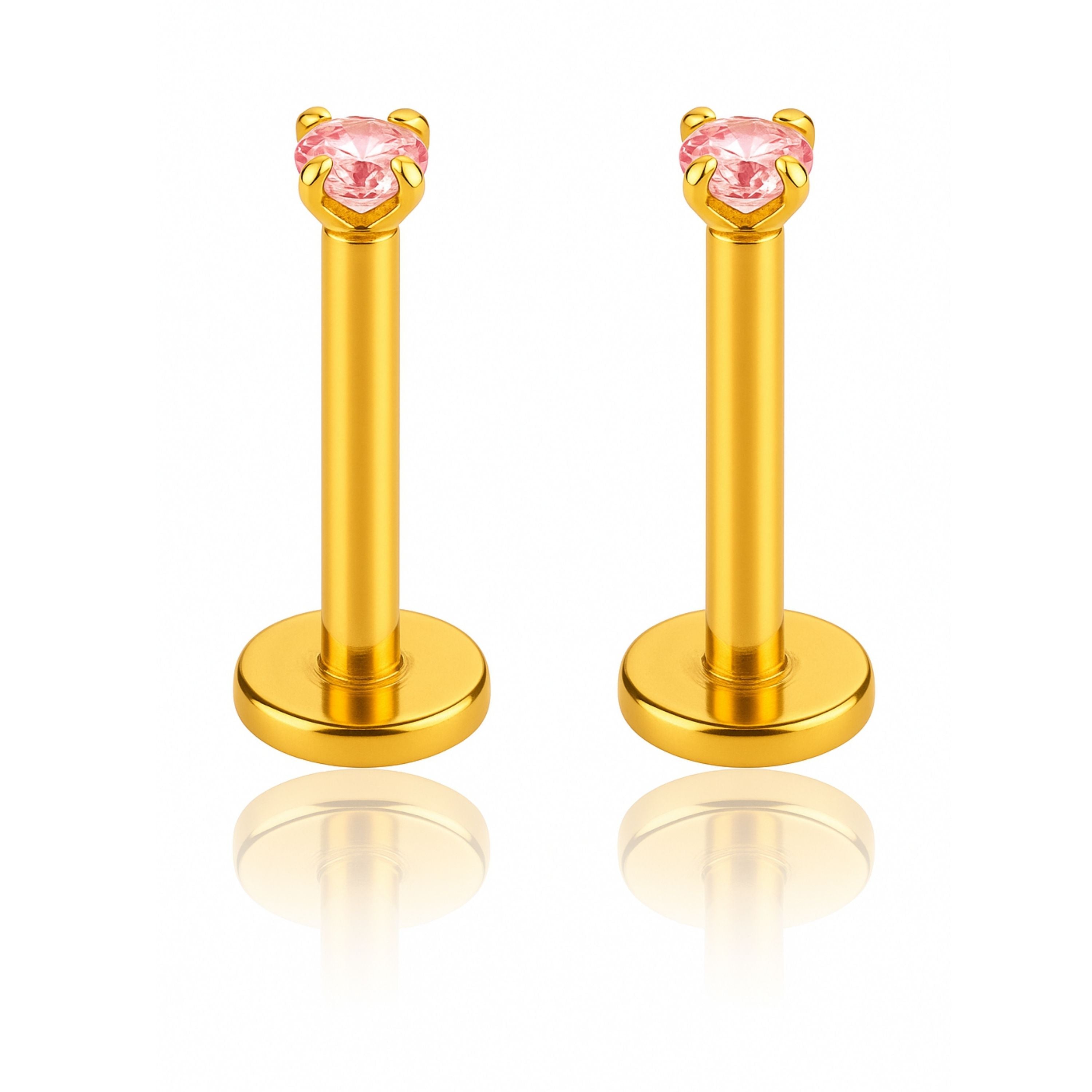 Vibrant Colorful Crystal Prong Ear Piercing Earring Stud Set