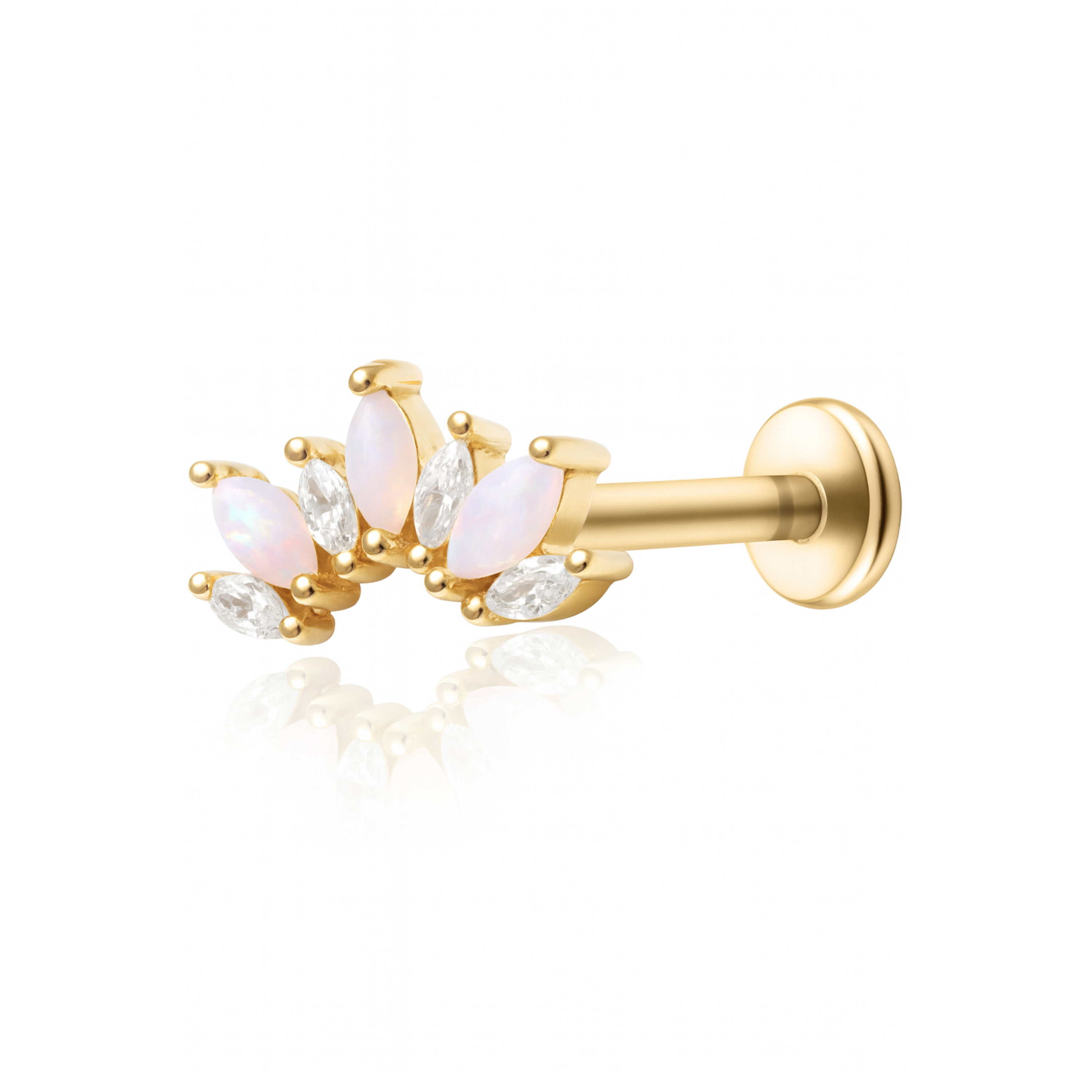 Enigma Opal Crystal Marquise Cluster Ear Piercing Earring Stud