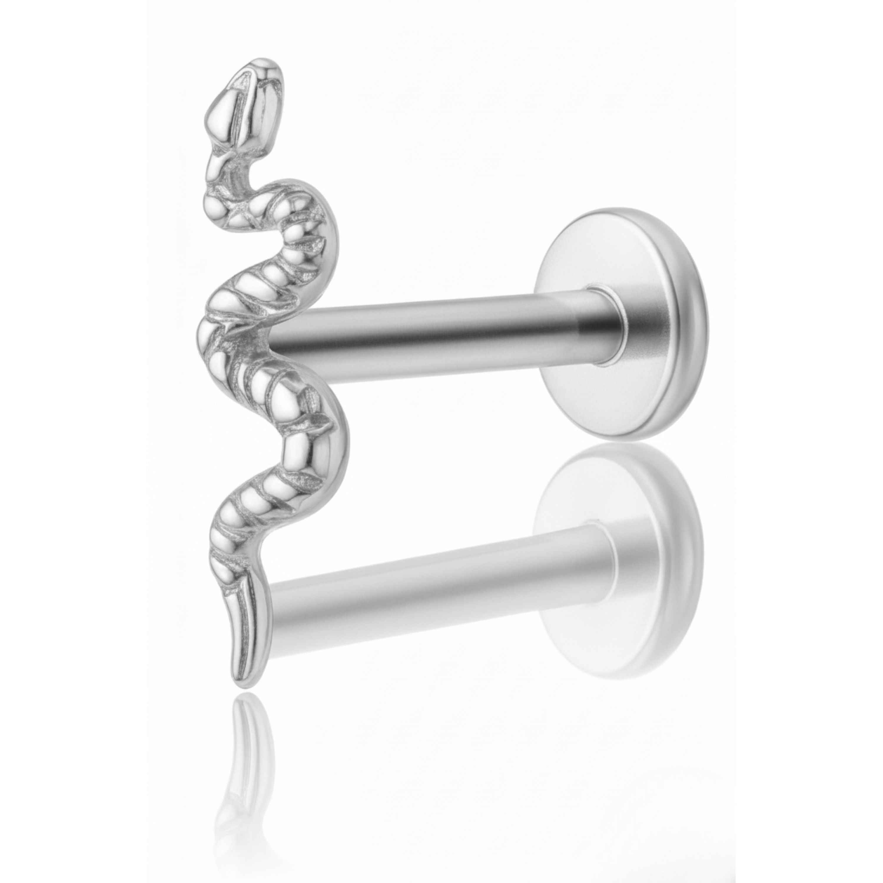 Serpent Polished Snake Ear Piercing Earring Stud