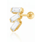 Liz Triple Baguette Crystal Ear Piercing Earring Stud