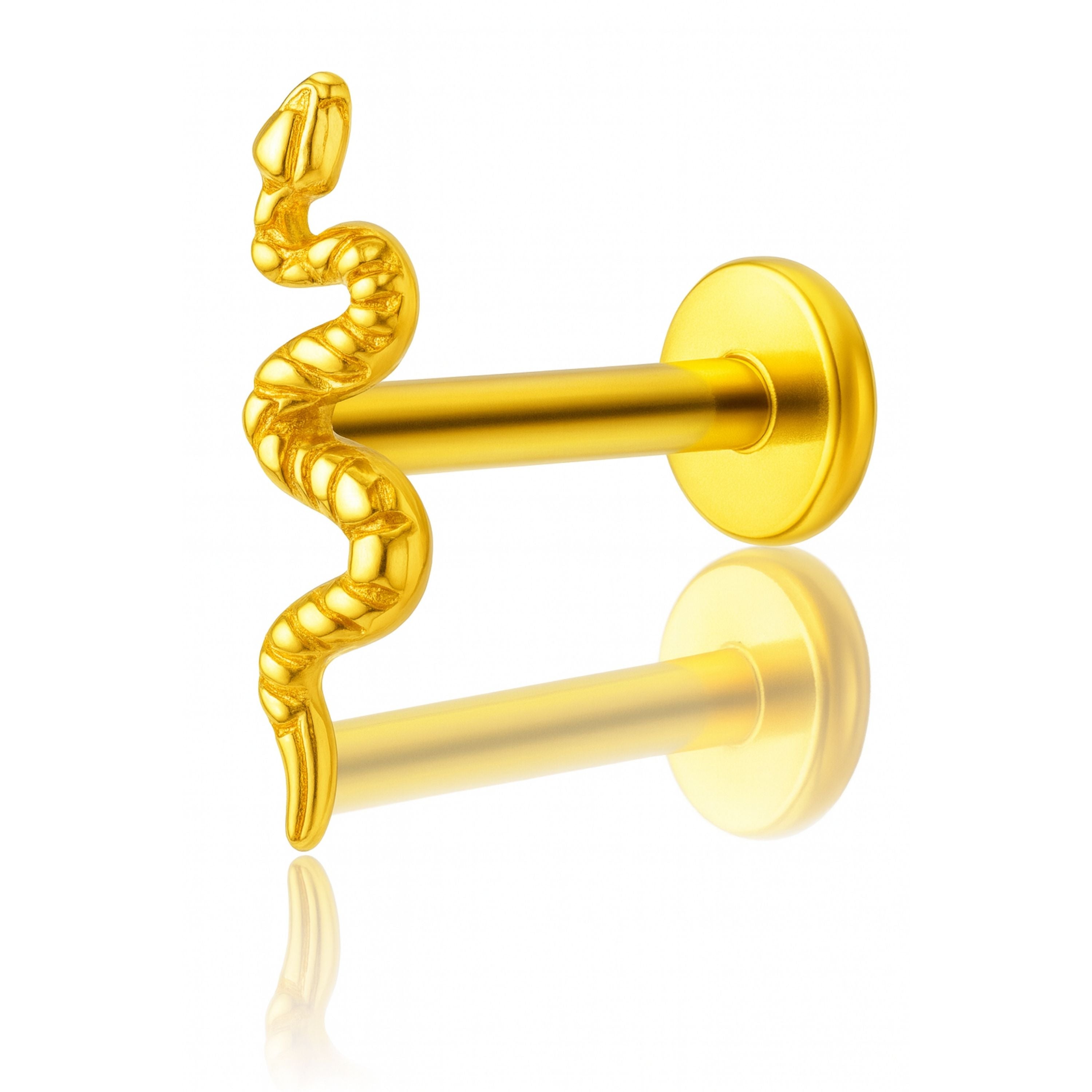Serpent Polished Snake Ear Piercing Earring Stud