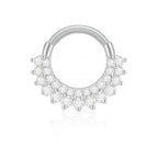 Silvia Double Crystal Daith Ear Piercing Ring Hoop Clicker