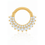 Silvia Double Crystal Daith Ear Piercing Ring Hoop Clicker