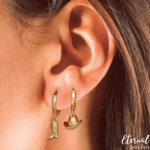 18K Gold Cowboy Boot earrings | Vintage style western