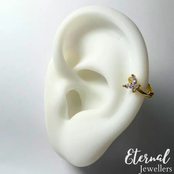 Purple Butterfly Ring Tragus Piercing Conch Piercing