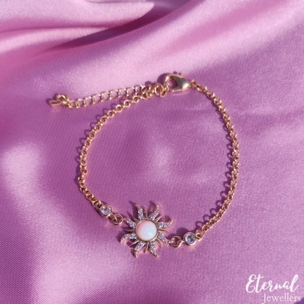 Delicate Opal&CZ Sun Bracelet - Image 8
