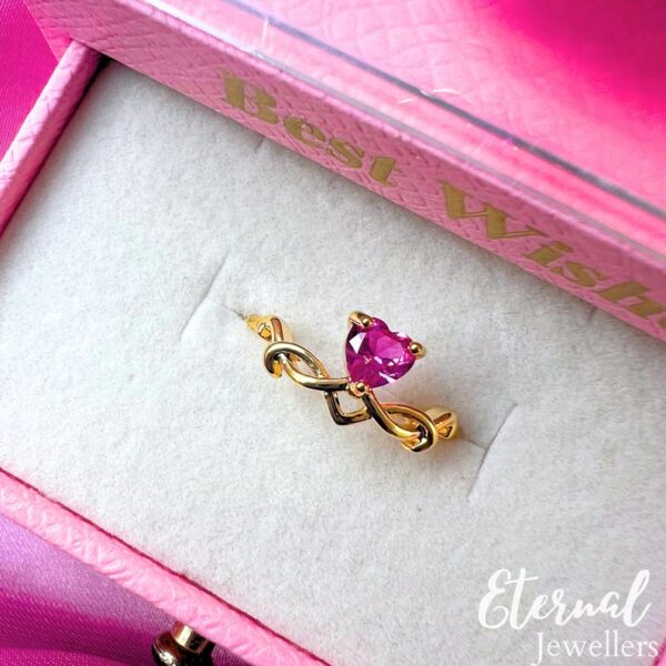 Swan Princess Ring, Enchanted Pink Stone Crown Ring - Image 4