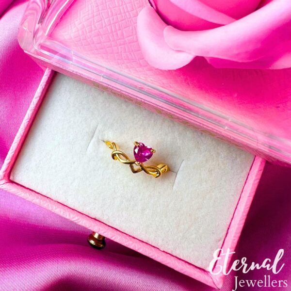 Swan Princess Ring, Enchanted Pink Stone Crown Ring - Image 2