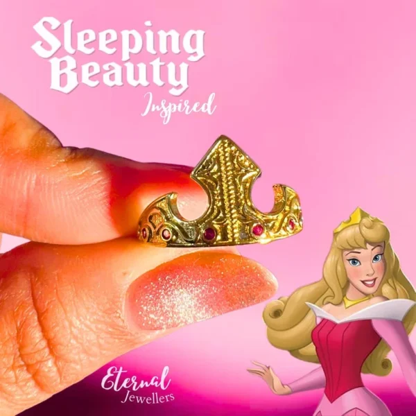 Princess Sleeping Beauty Crown Gold Ring - Image 2