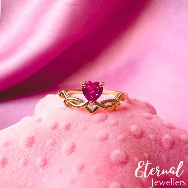 Swan Princess Ring, Enchanted Pink Stone Crown Ring - Image 6