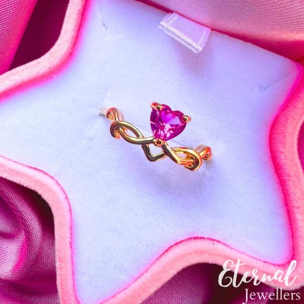 Swan Princess Ring, Enchanted Pink Stone Crown Ring - Image 3