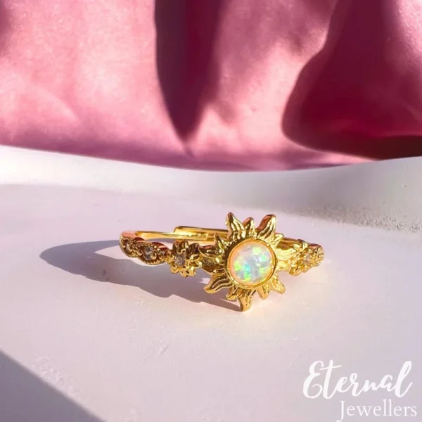 Princess Crown Ring, Sun Ring - Image 6