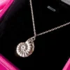 Gold Ammonite Shell Pendant Necklace - Image 2